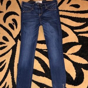 Abercrombie Kids jeans with zippers and stones
